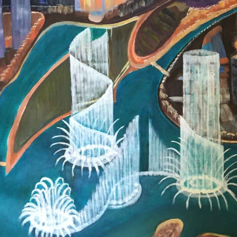 Dubai Fountain Acrylic Painting Buy Now on Artezaar.com Online Art Gallery Dubai UAE