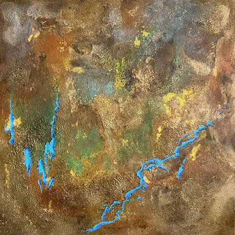 Earth's Palette Abstract Mixed Media Painting Buy Now on Artezaar.com Online Art Gallery Dubai UAE