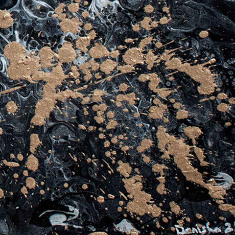 Entropy in Gold (Set of 3) - Fluid Acrylic Painting - Artezaar.com Online Art Gallery