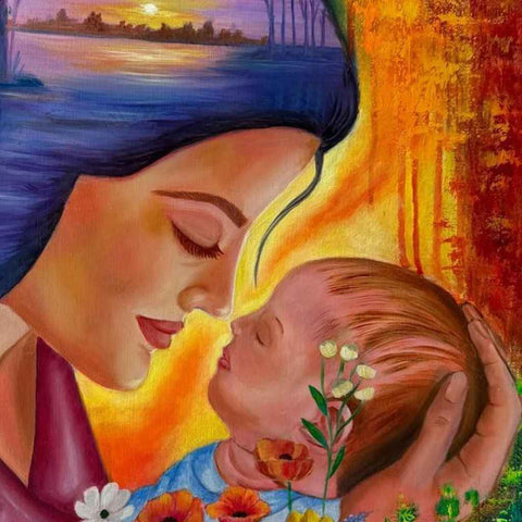 Eternal Embrace Mixed Media Painting Buy Now on Artezaar.com Online Art Gallery Dubai UAE