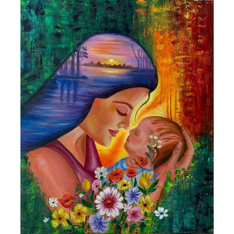 Eternal Embrace Mixed Media Painting Buy Now on Artezaar.com Online Art Gallery Dubai UAE
