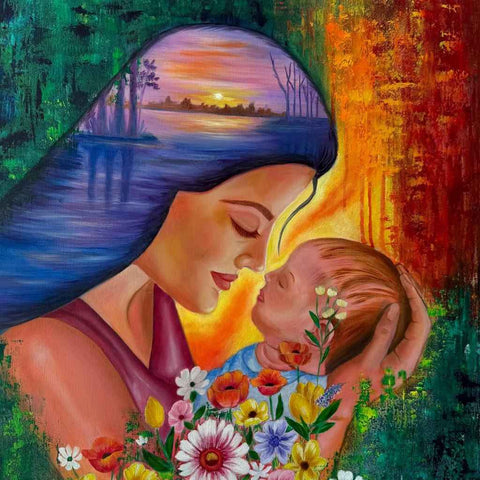 Eternal Embrace Mixed Media Painting Buy Now on Artezaar.com Online Art Gallery Dubai UAE