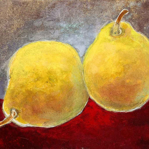 European Pear Mixed Media Painting Buy Now on Artezaar.com Online Art Gallery Dubai UAE