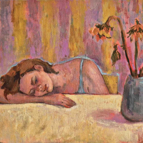 Exhausted Fine Oil Painting Buy Now on Artezaar.com Online Art Gallery Dubai UAE
