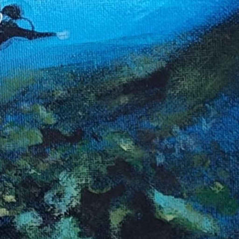 Exploring The Seychelles Reefs Acrylic Painting Buy Now on Artezaar.com Online Art Gallery Dubai UAE