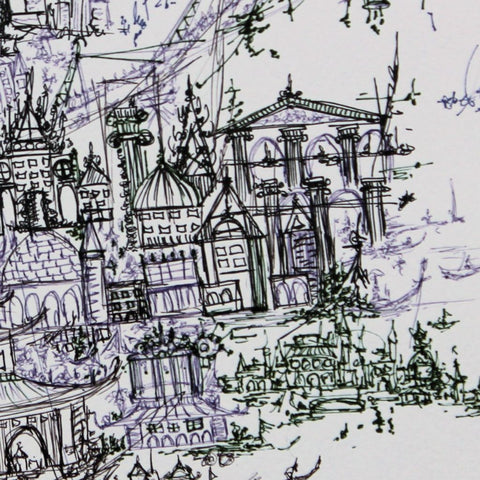 Finding Utopia V Fantasy Sketch Painting Buy Now on Artezaar.com Online Art Gallery Dubai UAE