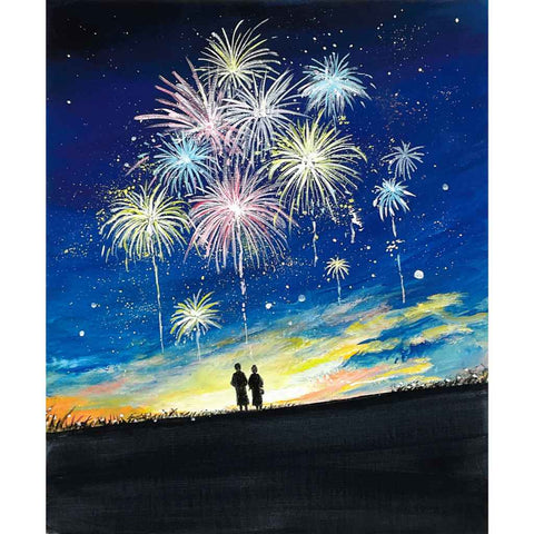 Fireworks Reunion - Acrylic Painting - Artezaar.com Online Art Gallery