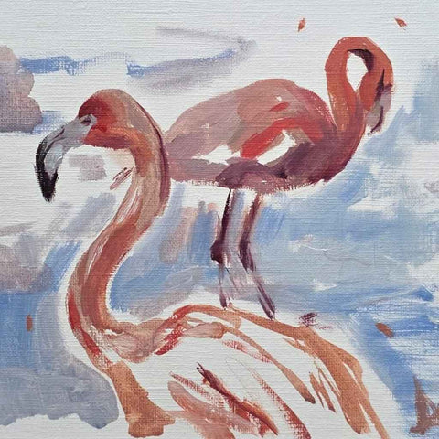 Flamingos Oil Painting Buy Now on Artezaar.com Online Art Gallery Dubai UAE
