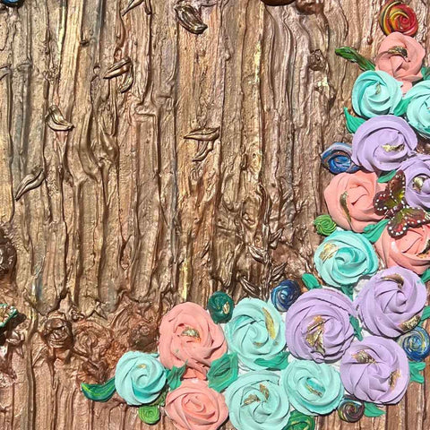 Flowers of glory Abstract mixed media painting Buy Now on Artezaar.com Online Art Gallery Dubai UAE