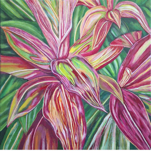 Fortune In Bloom - Cordyline Frutocosa - Acrylic Painting - Artezaar.com Online Art Gallery