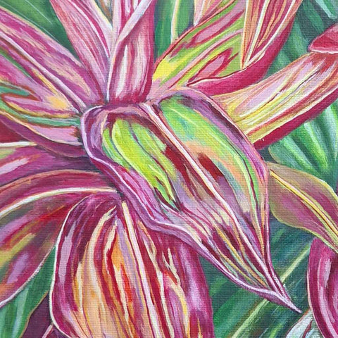 Fortune In Bloom - Cordyline Frutocosa - Acrylic Painting - Artezaar.com Online Art Gallery