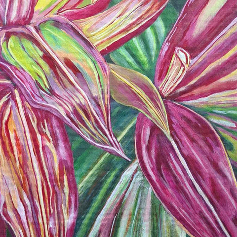 Fortune In Bloom - Cordyline Frutocosa - Acrylic Painting - Artezaar.com Online Art Gallery