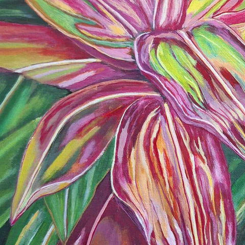 Fortune In Bloom - Cordyline Frutocosa - Acrylic Painting - Artezaar.com Online Art Gallery