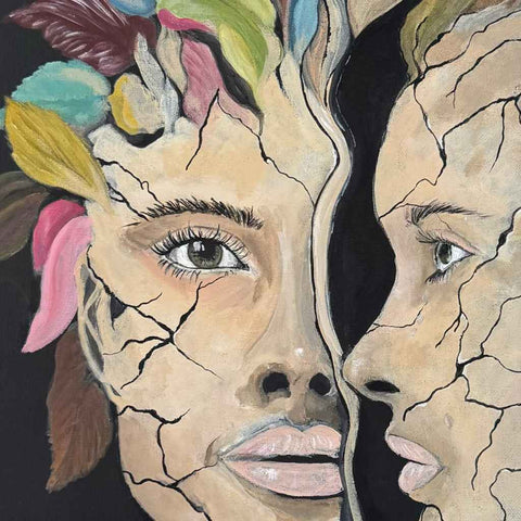 Fragile Resilience Abstract Acrylic Painting Buy Now on Artezaar.com Online Art Gallery Dubai UAE