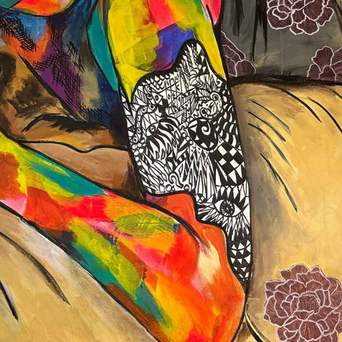 Fragments II Mixed Media Painting Buy Now on Artezaar.com Online Art Gallery Dubai UAE
