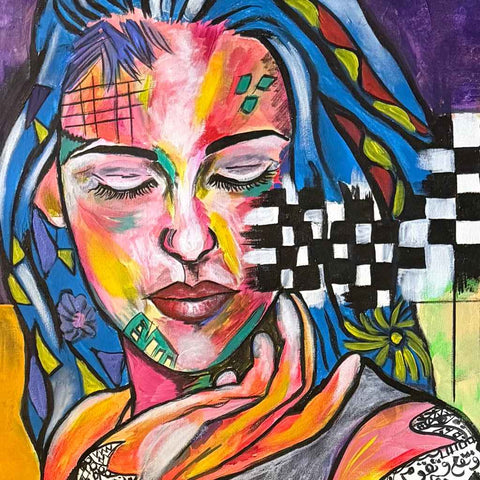 Fragments Mixed Media Painting Buy Now on Artezaar.com Online Art Gallery Dubai UAE