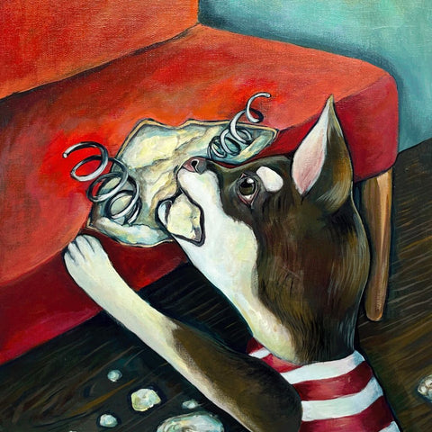 Furniture Damage Crime - Acrylic Painting - Artezaar.com Online Art Gallery