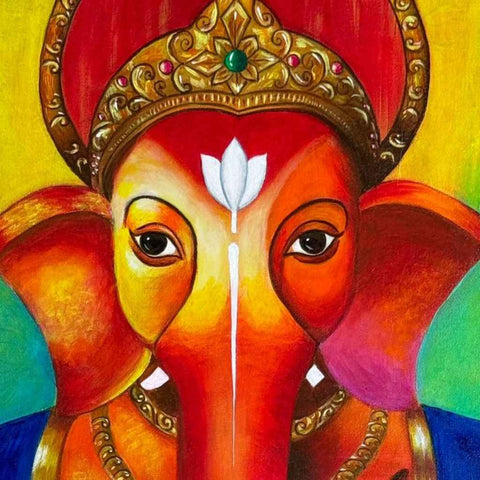 Ganesha Fine Acrylic Painting Buy Now on Artezaar.com Online Art Gallery Dubai UAE