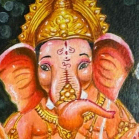 Ganesha, lord of beginnings Fine Acrylic painting Buy Now on Artezaar.com Online Art Gallery Dubai UAE