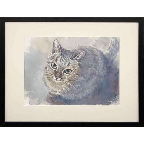 Gazing Intently - Watercolor Painting - Artezaar.com Online Art Gallery