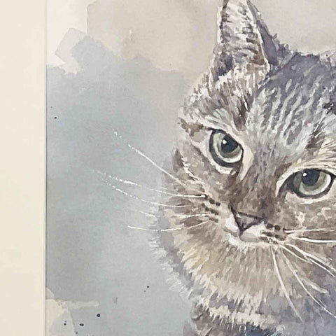 Gazing Intently - Watercolor Painting - Artezaar.com Online Art Gallery