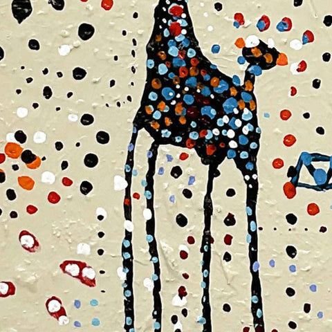 Giraffe Parent and Child Fancy Rhythm - Abstract Acrylic Painting - Buy Paintings, artworks and décor accessories on Artezaar.com Online Art Gallery in Dubai UAE