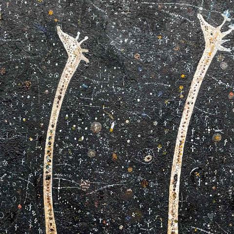 Giraffe Starry Sky Symphony Day - Acrylic Painting - Artezaar.com Online Art Gallery