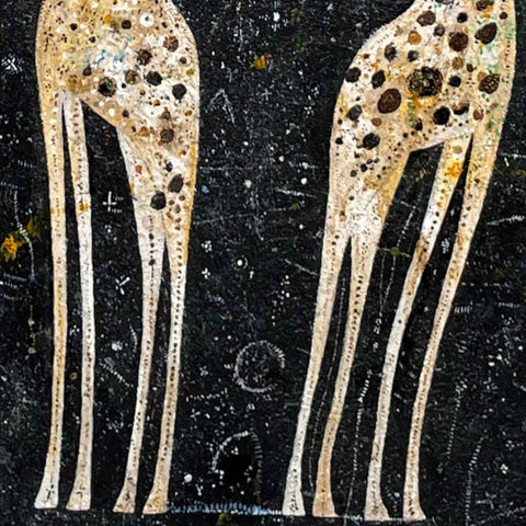 Giraffe Starry Sky Symphony Day - Acrylic Painting - Artezaar.com Online Art Gallery