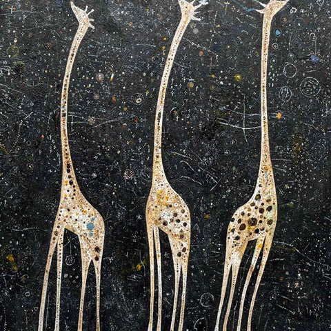 Giraffe Starry Sky Symphony Day - Acrylic Painting - Artezaar.com Online Art Gallery