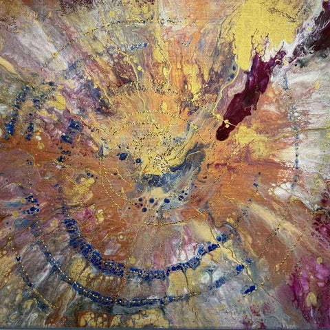 Gold Eruption - Acrylic Painting - Artezaar.com Online Art Gallery