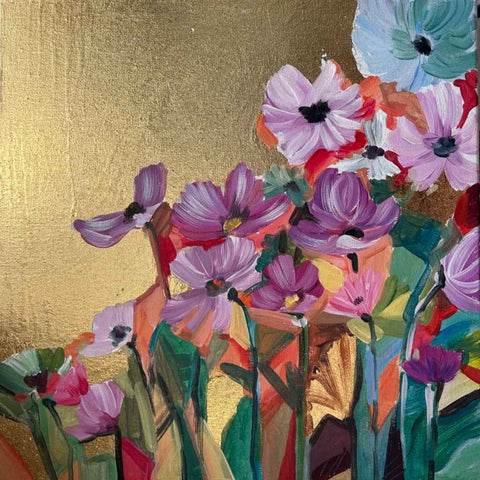 Golden Garden Mixed Media Painting Buy Now on Artezaar.com Online Art Gallery Dubai UAE