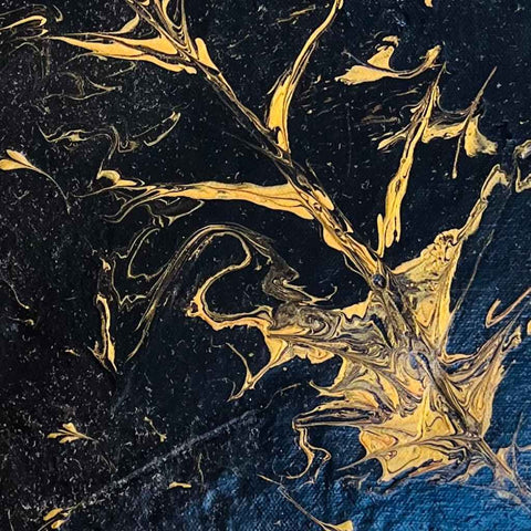 Golden Feather Abstract Acrylic Painting Buy Now on Artezaar.com Online Art Gallery Dubai UAE