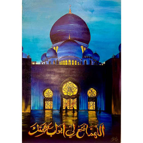 Grand Mosque In Blue Light Acrylic Fine Art Buy Now on Artezaar.com Online Art Gallery Dubai UAE