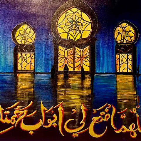 Grand Mosque In Blue Light Acrylic Fine Art Buy Now on Artezaar.com Online Art Gallery Dubai UAE