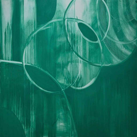 Green Frequency Abstract Acrylic Painting Buy Now on Artezaar.com Online Art Gallery Dubai UAE