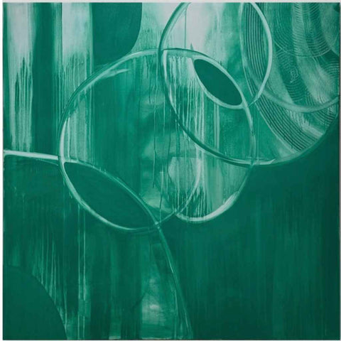 Green Frequency Abstract Acrylic Painting Buy Now on Artezaar.com Online Art Gallery Dubai UAE