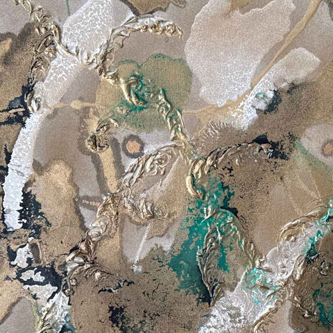 Green Golden Motion Acrylic Painting Buy Now on Artezaar.com Online Art Gallery Dubai UAE