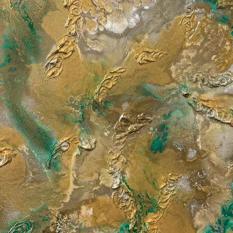 Green Golden Motion II Acrylic Painting Buy Now on Artezaar.com Online Art Gallery Dubai UAE