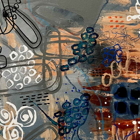 Grey Mornings Abstract Mixed Media Painting Buy Now on Artezaar.com Online Art Gallery Dubai UAE