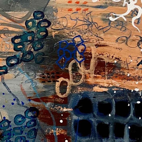 Grey Mornings Abstract Mixed Media Painting Buy Now on Artezaar.com Online Art Gallery Dubai UAE