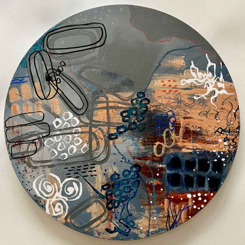 Grey Mornings Abstract Mixed Media Painting Buy Now on Artezaar.com Online Art Gallery Dubai UAE