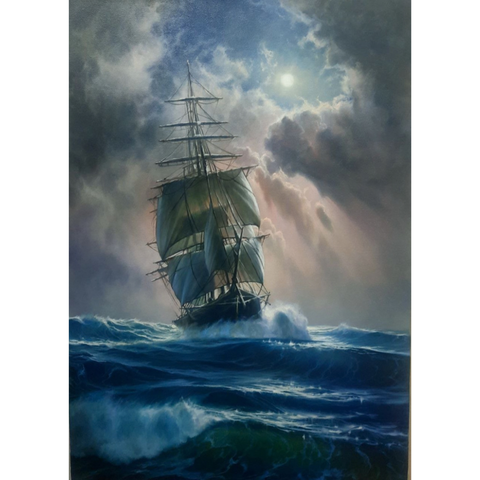 Guided By Moonlight - Oil Painting - Artezaar.com Online Art Gallery