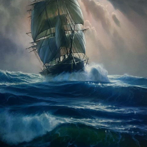 Guided By Moonlight - Oil Painting - Artezaar.com Online Art Gallery