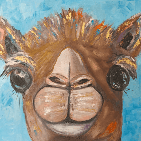 Happy Camel - Oil Painting - Artezaar.com Online Art Gallery