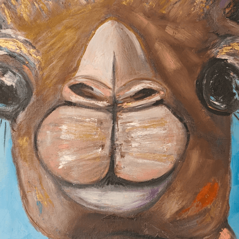 Happy Camel - Oil Painting - Artezaar.com Online Art Gallery