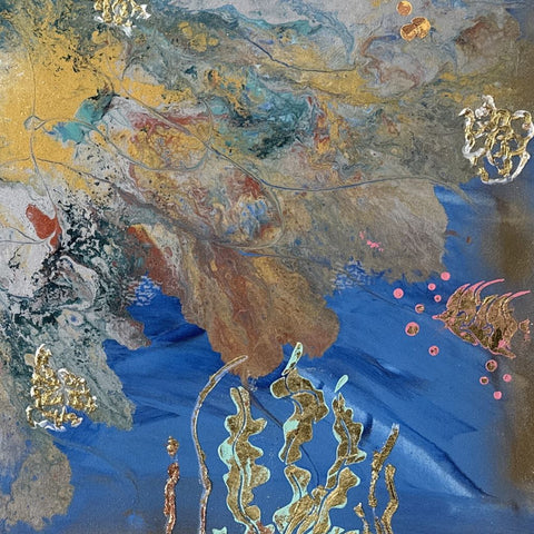 Hidden Treasure Abstract Acrylic Painting Buy Now on Artezaar.com Online Art Gallery Dubai UAE
