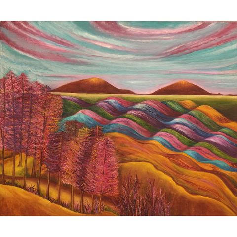 Hills Of Colour - Oil Painting - Artezaar.com Online Art Gallery