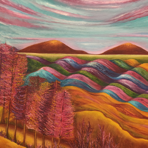 Hills Of Colour - Oil Painting - Artezaar.com Online Art Gallery