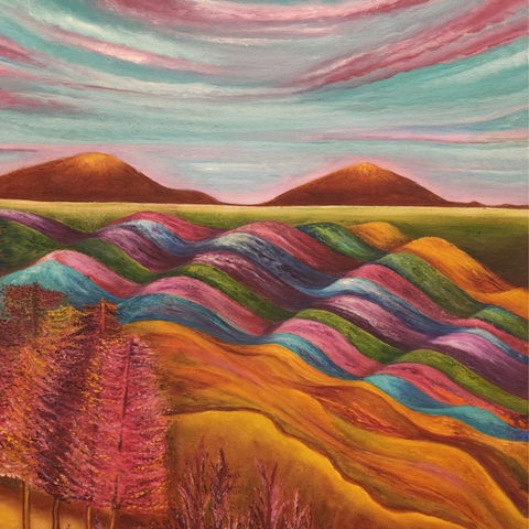 Hills Of Colour - Oil Painting - Artezaar.com Online Art Gallery