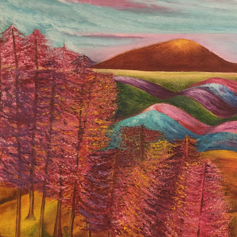 Hills Of Colour - Oil Painting - Artezaar.com Online Art Gallery